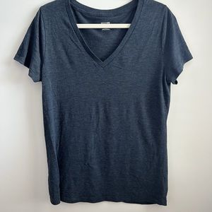 Black V Neck Short Sleeve T-Shirt Size XL